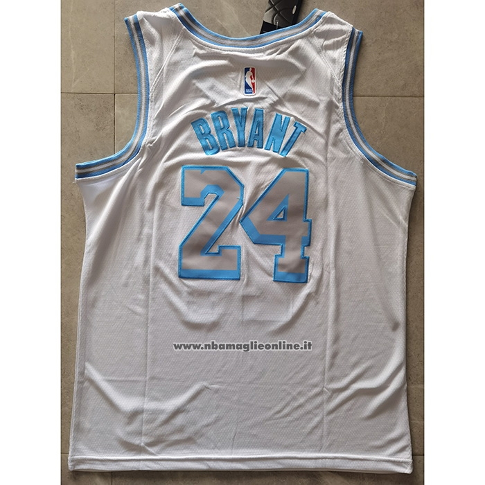 Maglia Los Angeles Lakers Kobe Bryant #24 Citta 2020-21 Bianco